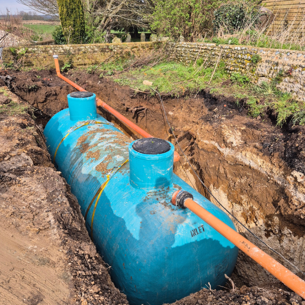 Church cesspit installation