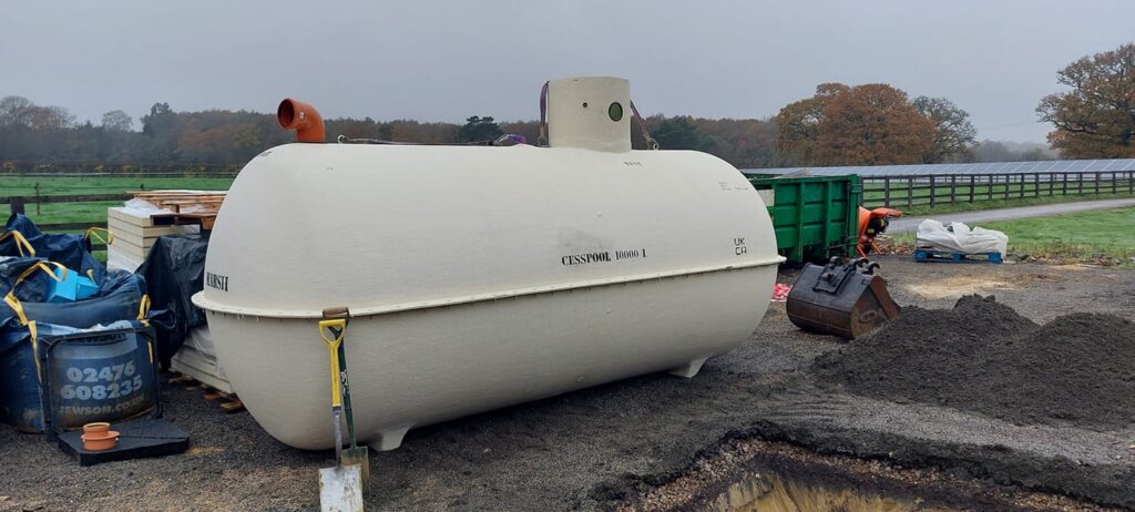 Sewage treatment plant before ground installation