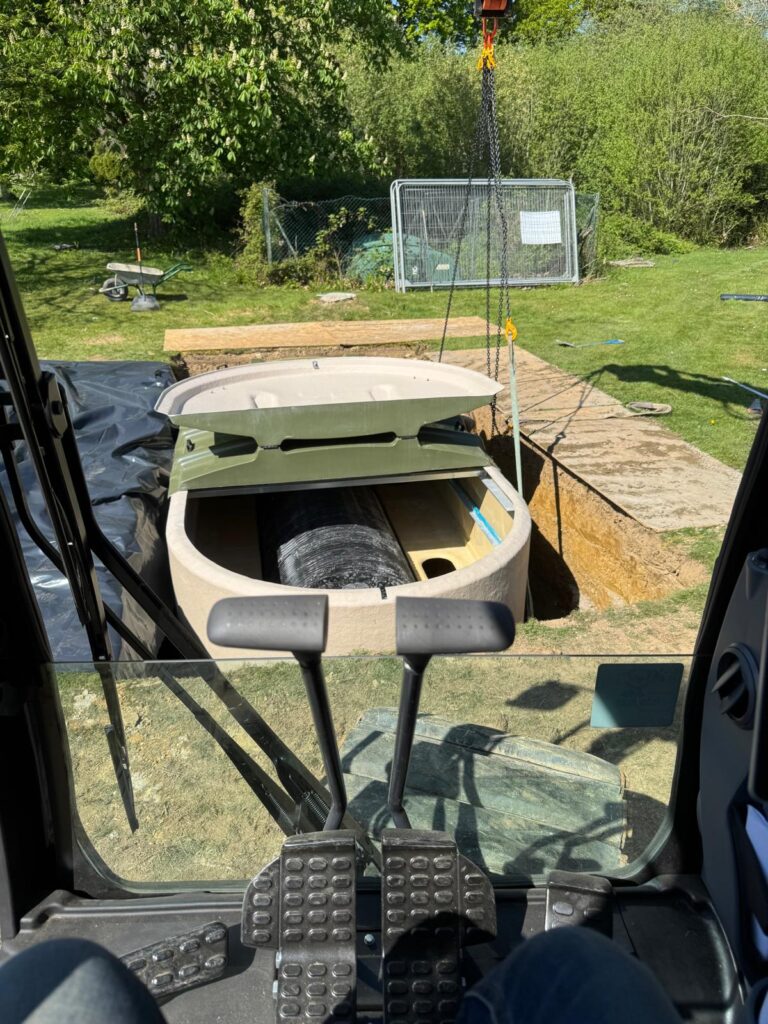 Klargester sewage treatment plant installation in West Sussex
